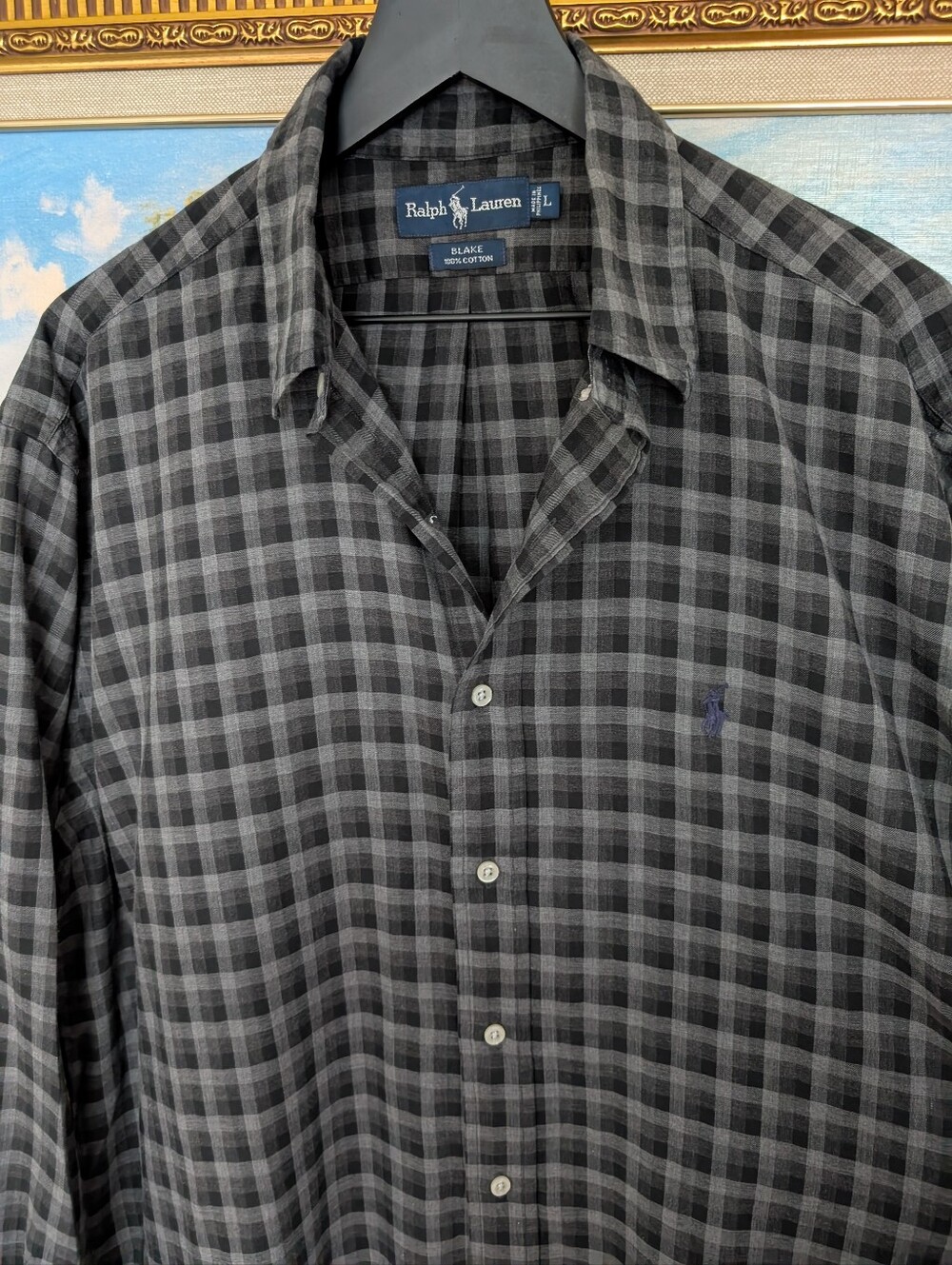Ralph Lauren Black & Gray Plaid Button-Down Shirt